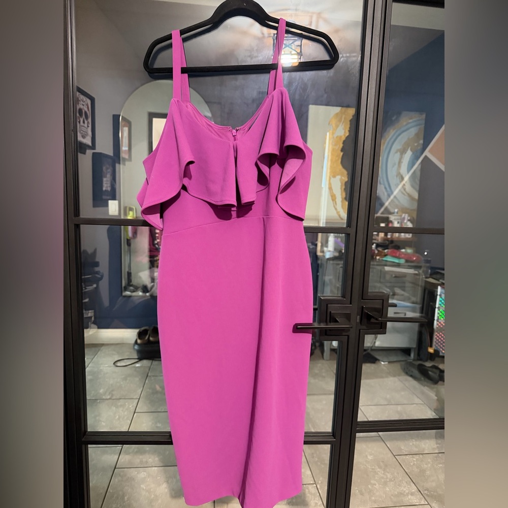 Stunning Strapless Magenta Cocktail Dress